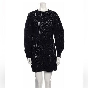 Ganni black crew neck mini dress